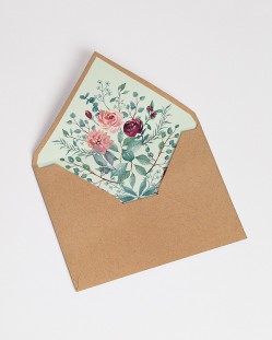 Enveloppes avec doublure "Eucalyptus et roses"