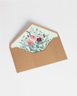 Enveloppes avec doublure "Eucalyptus et roses"