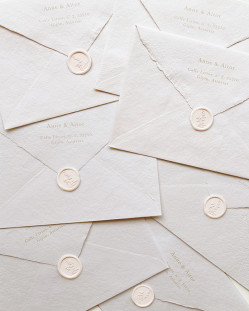 Enveloppe Rose Vintage faite à la main pour invitations de mariage
